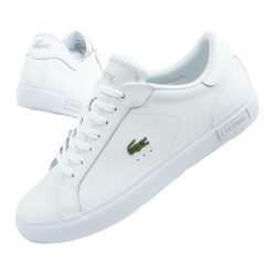 Buty sportowe męskie Lacoste Powertcourt 125 2 SMA. Białe buty sportowe męskie Lacoste, bez wzorów, ze skóry, bez zapięcia. Za 429.00 zł.
