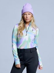 Bluza narciarska - Damska – Cabin Life – różowym wielokolorowym. Czerwone bluzy damskie POEDERBAAS, xs, bez wzorów, z elastanu, bez ramiączek, bez kaptura. Za 242.82 zł.