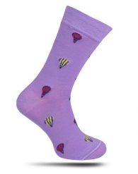 Skarpetki Casualowe, Fioletowe w Balony, Kolorowe, Męskie -EM Men's Accessories. Fioletowe skarpety męskie Em men's accessories, bez wzorów, z bawełny. Za 29.99 zł.