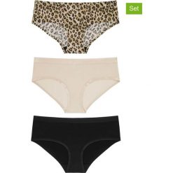 Figi (3 pary) "Jane" w kolorze brązowym, beżowym i czarnym. Brązowe majtki damskie Dorina. W wyprzedaży za 51.95 zł.