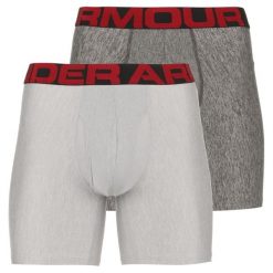 Męskie Bokserki Techniczne (zestaw 2 Sztuk). Czerwone bokserki męskie Under Armour, bez wzorów, z elastanu. Za 99.99 zł.