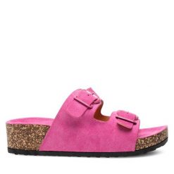 Klapki Clara Barson. Czerwone klapki damskie Clara Barson, bez wzorów, bez obcasa, bez zapięcia. Za 79.99 zł.