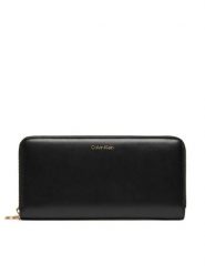 Calvin Klein Portfel Ck Large Zip Around LV04F1093G Czarny. Czarne portfele damskie Calvin Klein, ze skóry. Za 259.99 zł.