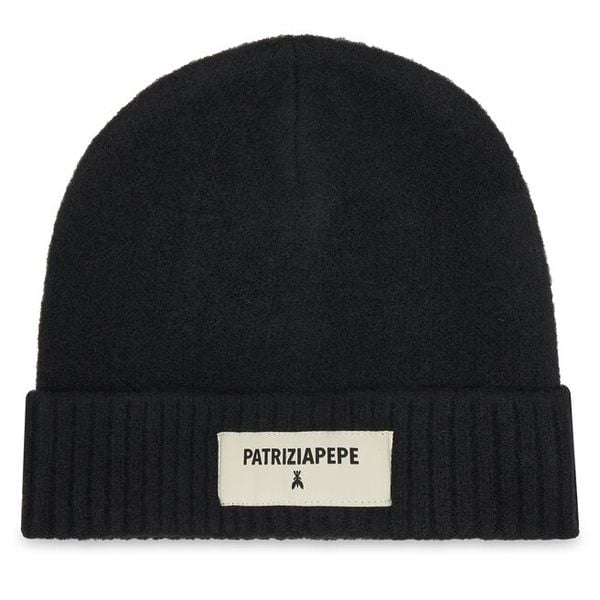 Czapka Patrizia Pepe. Czarne czapki damskie Patrizia Pepe, na zimę, bez wzorów. Za 279.99 zł.