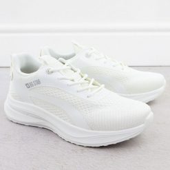 Półbuty sportowe męskie sneakersy białe Big Star RR174270. Białe buty sportowe męskie BIG STAR, bez wzorów, z tkaniny, bez zapięcia, trekkingowe. Za 103.50 zł.