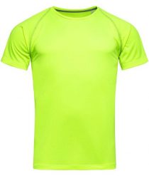 Koszulka T-shirt, Żółta, Sportowa, ACTIVE-DRY Poliester, Raglanowe Rękawy, Jaskrawa. Żółte koszulki sportowe męskie Stedman, l, bez wzorów, z materiału, bez ramiączek, na fitness i siłownię. Za 55.00 zł.