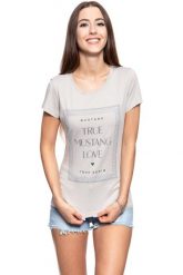 MUSTANG T SHIRT DAMSKI Alexia C Print Dove 1008973 4025. Szare t-shirty damskie Mustang, s, bez wzorów, bez kołnierzyka, bez ramiączek. W wyprzedaży za 39.99 zł.
