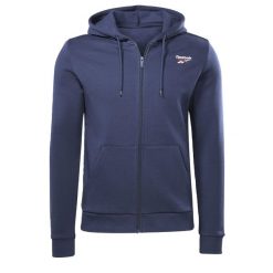 Bluza dresowa męska REEBOK RI FT z kapturem. Niebieskie bluzy męskie Reebok, m, bez wzorów, z dresówki, z kapturem, na fitness i siłownię. Za 249.00 zł.