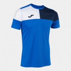 Koszulka sportowa Joma Crew 3XL – oddychająca, krótki rękaw. Niebieskie koszulki sportowe męskie Joma, xl, bez wzorów, bez ramiączek, do piłki nożnej. Za 160.99 zł.