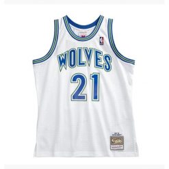 Koszulka NBA Minnesota Timberwolves Kevin Garnett. Białe bluzki damskie Mitchell & Ness, bez wzorów, sportowe, bez kołnierzyka, bez ramiączek. Za 506.00 zł.