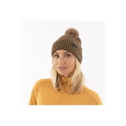 Czapka z pomponem ANKY. Brązowe czapki damskie ANKY, bez wzorów, z materiału, eleganckie. Za 140.50 zł.