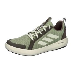 Buty trekkingowe adidas Terrex Boat. Zielone obuwie trekkingowe damskie Adidas, z meshu, bez zapięcia. Za 351.30 zł.