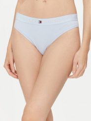 Tommy Hilfiger Stringi UW0UW04146 Błękitny. Niebieskie majtki damskie Tommy Hilfiger, z bawełny. Za 59.99 zł.