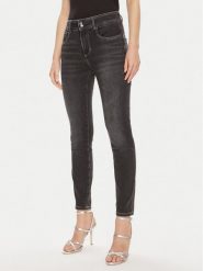 Guess Jeansy W4YA25 D5DY1 Czarny Slim Fit. Czarne jeansy damskie Guess, z aplikacjami, z bawełny. Za 289.99 zł.