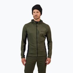 Bluza męska Rossignol Blackside Mix Full Zip Hoodie Fleece. Zielone bluzy męskie Rossignol, na zimę, m, bez wzorów, sportowe, bez ramiączek, bez kaptura. Za 469.99 zł.