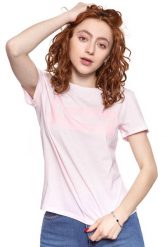 WRANGLER T SHIRT DAMSKI LOGO TEE CRADLE PINK W7P3EVXBJ 112132040. Różowe t-shirty damskie Wrangler, xs, bez wzorów, bez kołnierzyka, bez ramiączek. Za 69.99 zł.