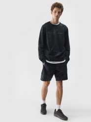 4F Spodenki dresowe męskie - grafitowy L. Szare szorty męskie 4F, bez wzorów, z bawełny, sportowe. W wyprzedaży za 49.99 zł.