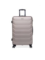 GINO ROSSI Walizka duża CEO-GIN-L-002-05-GOLD Złoty. Żółte walizki damskie Gino Rossi, bez wzorów, z materiału, duże. Za 299.99 zł.