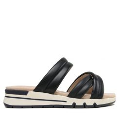 Klapki Caprice. Niebieskie klapki damskie Caprice, bez wzorów, bez obcasa, bez zapięcia. Za 239.99 zł.