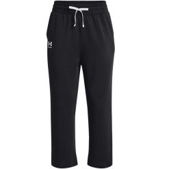 Spodnie sportowe damskie Under Armour 1377000001. Czarne spodnie dresowe damskie Under Armour, bez wzorów, z dresówki, sportowe, długie. Za 351.00 zł.