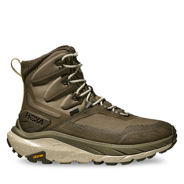 Trekkingi Hoka. Zielone botki męskie HOKA, bez wzorów, bez obcasa, bez zapięcia. Za 1,039.00 zł.