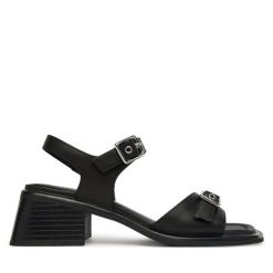 Sandały Vagabond Shoemakers. Czarne sandały damskie Vagabond Shoemakers, bez wzorów, bez obcasa, na słupku, bez zapięcia. Za 539.99 zł.