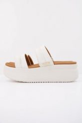 Sandały HEY DUDE AUSTIN SLIDE CLASSIC Biały. Białe sandały damskie Hey dude, bez wzorów, z tkaniny, bez obcasa, bez zapięcia. Za 204.99 zł.