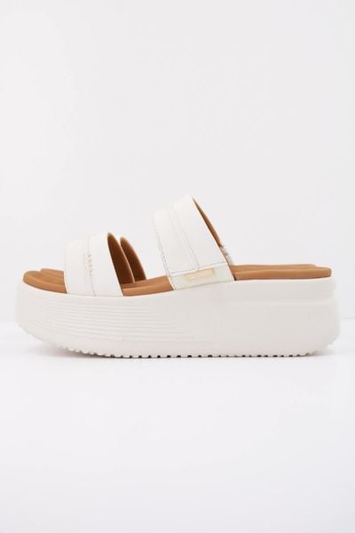 Sandały HEY DUDE AUSTIN SLIDE CLASSIC Biały. Białe sandały damskie Hey dude, bez wzorów, z tkaniny, bez obcasa, bez zapięcia. Za 222.99 zł.