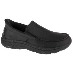 Buty sportowe Sneakersy męskie, Slip-Ins: Pollard - Osgood. Czarne buty sportowe męskie Skechers, bez wzorów, bez zapięcia, trekkingowe. Za 419.99 zł.