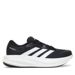 Buty do biegania adidas. Czarne obuwie sportowe damskie Adidas, bez wzorów, bez zapięcia, do biegania. Za 299.99 zł.