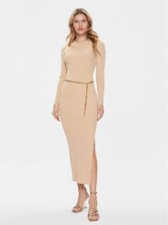 Michael Kors Sukienka dzianinowa MR4820O33D Beżowy Slim Fit. Brązowe sukienki damskie Michael Kors, l, bez wzorów, z dzianiny, bez kołnierzyka, bez ramiączek. Za 1,279.00 zł.