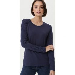 Granatowa Bluzka Campbellfield. Niebieskie bluzki damskie Born2be, l, bez wzorów, z dzianiny, bez kołnierzyka, bez ramiączek. Za 59.99 zł.