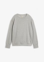 Bluza oversize z miękkiej mieszanki bawełny. Szare bluzy damskie bonprix, bez wzorów, z bawełny, bez ramiączek, bez kaptura. Za 109.99 zł.