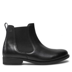 Botki Josef Seibel. Czarne botki damskie Josef Seibel, bez wzorów, bez obcasa, na płaskiej podeszwie, bez zapięcia. Za 329.99 zł.