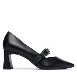 Czółenka Tamaris. Czarne czółenka damskie Tamaris, bez wzorów, bez obcasa, bez zapięcia. Za 409.99 zł.