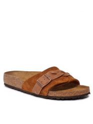 Birkenstock Klapki Oita 1026742 Brązowy. Brązowe klapki damskie Birkenstock, bez wzorów, ze skóry, bez obcasa, bez zapięcia. Za 599.99 zł.