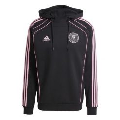 Bluza z kapturem Inter Miami CF 2024/25. Czarne bluzy męskie Adidas, bez wzorów, sportowe, bez ramiączek, z kapturem. Za 276.60 zł.