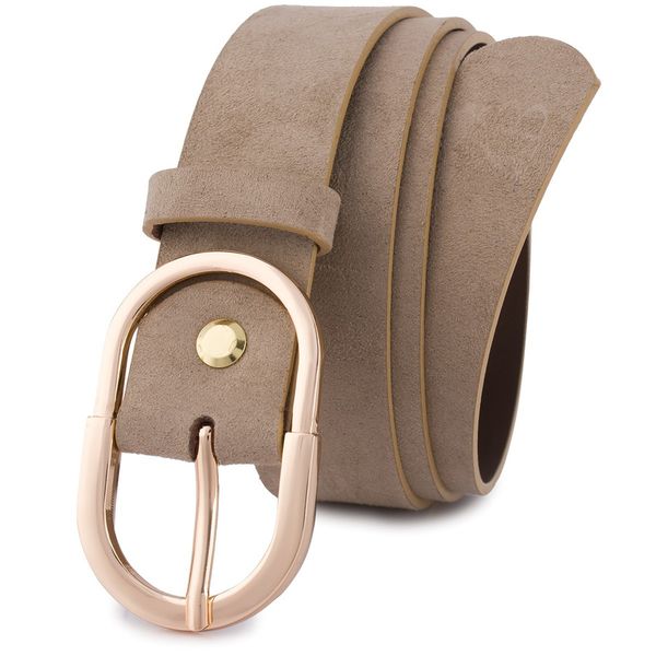 Pasek skórzany BELTIMORE r.95-110 cm E53 beżowy. Brązowe paski damskie bez wzorów. Za 41.90 zł.