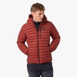 Kurtka outdoor hiking męska Swedemount Lofoten Hood Jacket wiatroszczelna. Brązowe kurtki męskie SWEDEMOUNT, m, bez wzorów, z puchu, sportowe, bez kaptura. Za 499.99 zł.