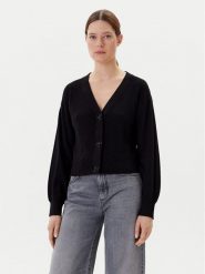 Guess Kardigan W5YR01 Z2ZK2 Czarny Regular Fit. Czarne kardigany damskie Guess, l, z aplikacjami, z wiskozy, bez kołnierzyka. Za 379.99 zł.