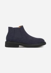 Niebieskie Botki Typu Sztyblety Fezorra. Niebieskie botki męskie Born2be, bez wzorów, z jeansu, eleganckie, bez obcasa, bez zapięcia. Za 129.99 zł.
