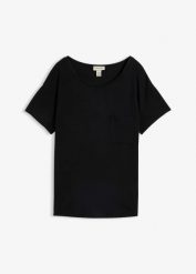 T-shirt z miękkiej mieszanki wiskozy. Zielone t-shirty damskie bonprix, bez wzorów, z wiskozy, bez kołnierzyka, bez ramiączek. Za 19.99 zł.