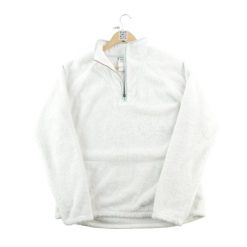 Second life - Polarowy sweter damski Sherpa z półzamkiem - Jak nowy. Białe swetry nierozpinane damskie The North Face, l, bez wzorów, z polaru, eleganckie, bez kołnierzyka, bez ramiączek. Za 164.76 zł.