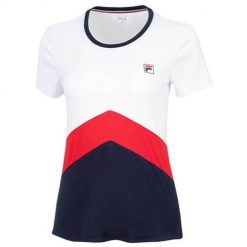 Koszulka treningowa damska Fila Aurelia. Niebieskie bluzki damskie Fila, m, bez wzorów, z poliesteru, sportowe, bez kołnierzyka, bez ramiączek. Za 248.00 zł.