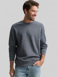 Męska Bluza Tom Tailor Structured Crewneck Navy Grindle Structure 1047803 19932. Niebieskie bluzy męskie Tom Tailor, m, bez wzorów, bez ramiączek, bez kaptura. Za 159.99 zł.