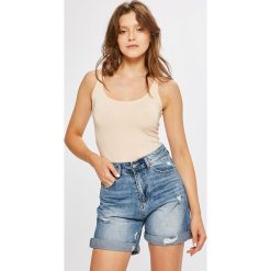 Answear - Top Stripes Vibes. Brązowe topy damskie ANSWEAR, l, bez wzorów, z dzianiny, casualowe, bez kołnierzyka, bez ramiączek. W wyprzedaży za 24.90 zł.