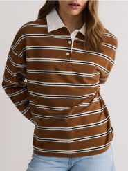 Bluza z kołnierzykiem polo - wielobarwny. Bluzy damskie Reserved, l, bez wzorów, z bawełny, bez ramiączek, bez kaptura. W wyprzedaży za 59.99 zł.