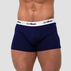 Bokserki męskie 3-pak granatowe Essentials. Niebieskie bokserki męskie GYMBEAM, bez wzorów, z bawełny. Za 83.90 zł.