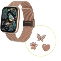 Smartwatch GepardWatches Forever smartwatch SW-330 ForeVigo 4 z charmsami rose gold (GSM277712). Czerwone zegarki smartwatch GepardWatches, bez wzorów. Za 201.44 zł.