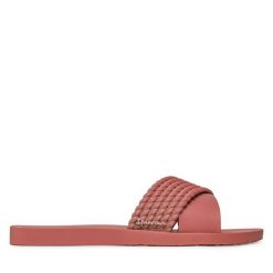 Klapki Ipanema. Czerwone klapki damskie Ipanema, bez wzorów, bez obcasa, bez zapięcia. Za 69.99 zł.